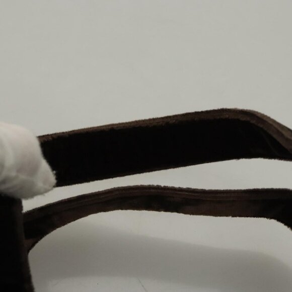 PRADA Hand Bag Velor Dark Brown Auth MY263 - Picture 8 of 16